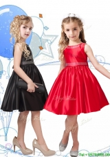 New Style Beaded Scoop Little Girl Pageant Dress in Knee Length