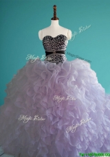 Romantic Leopard Big Puffy Quinceanera Dress with Beading and Ruffles
