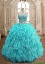 Hot Sale Big Puffy Sweet 16 Dress with Beading and Ruffles