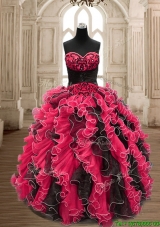 Luxurious Backless Sweet 16 Dress with Beading and Ruffles