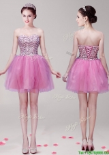 Gorgeous Beaded Bodice Tulle Prom Dress in Mini Length
