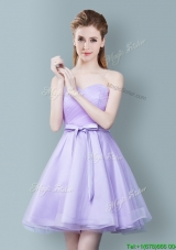 Modern Empire Sweetheart Bowknot Lavender Dama Dress in Tulle