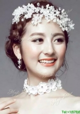Luxurious Hand Made Flowers and Imitation Pearls Headpieces for Wedding