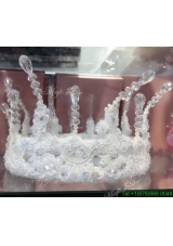 Elegant Rhinestoned and Laced Tiara for Ladies