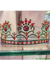 Exclusive Rhinestoned Tiara in Red for Party