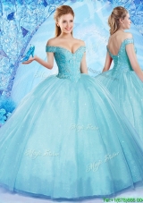 2017 Popular Really Puffy Off the Shoulder Quinceanera Dress with Beading