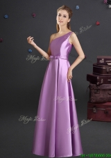 2017 Fashionable Bowknot Lilac Dama Dress with One Shoulder