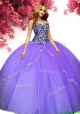 Hot Sale Beaded and Applique Quinceanera Dress in Lavender