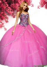 Latest Big Puffy Tulle Quinceanera Dress with Beading and Appliques