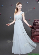 Elegant One Shoulder Ruched Decorated Bodice Prom Dress in Chiffon
