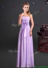 Modern Empire Strapless Chiffon Long Prom Dress in Lavender