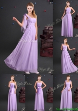 Top Seller Empire Chiffon Long Prom Dress with Ruching