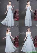 Most Popular Empire Grey Long Dama Dress in Chiffon