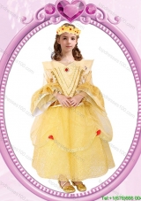 Halloween Long Sleeves Zipper Up Little Girl Pageant Dress in Organza and Sequins