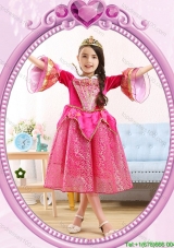 Halloween Popular Hot Pink Little Girl Pageant Dress with Sequins