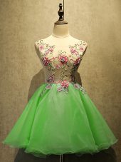 Colorful Mini Length Homecoming Dress Scoop Sleeveless Lace Up