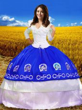 Fantastic 3 4 Length Sleeve Embroidery Lace Up Quince Ball Gowns