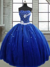 Trendy Sleeveless Lace Up Floor Length Beading Quinceanera Dresses