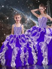 Discount Sleeveless Beading and Ruffles Lace Up Quinceanera Dresses