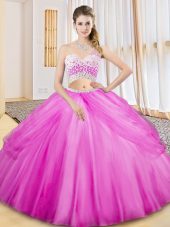 Colorful Lilac One Shoulder Criss Cross Beading and Ruching and Pick Ups Ball Gown Prom Dress Sleeveless