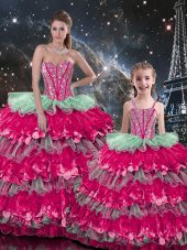 Floor Length Multi-color Sweet 16 Quinceanera Dress Sweetheart Sleeveless Lace Up