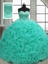 Sumptuous Sleeveless Brush Train Lace Up Beading Vestidos de Quinceanera