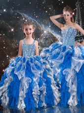 Sleeveless Beading and Ruffles Lace Up Sweet 16 Dresses