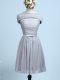 Sleeveless Belt Side Zipper Bridesmaid Gown