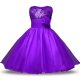 Scoop Sleeveless Zipper Toddler Flower Girl Dress Eggplant Purple Organza and Sequined