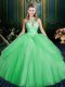 Superior Floor Length Ball Gowns Sleeveless Green Quinceanera Dresses Lace Up
