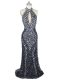 Beading Prom Dress Black Zipper Sleeveless Brush Train