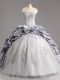 Silver Sweet 16 Dresses Sweetheart Sleeveless Brush Train Lace Up