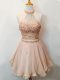 Customized Sleeveless Lace Up Knee Length Beading Court Dresses for Sweet 16