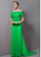 Sophisticated Short Sleeves Sweep Train Lace Zipper Mother of the Bride Dress