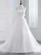 Sweetheart Sleeveless Lace Up Wedding Gowns White Organza