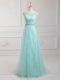 High Class Empire Prom Dresses Apple Green Scoop Chiffon Long Sleeves Floor Length Zipper