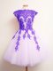 Multi-color A-line Appliques Bridesmaid Dresses Lace Up Tulle Sleeveless Mini Length