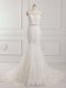 Comfortable White Sleeveless Brush Train Beading and Lace and Appliques Bridal Gown