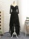 Gorgeous Black Prom Gown Prom and Party and Wedding Party with Lace Off The Shoulder Half Sleeves Zipper