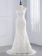 Traditional White Sleeveless Lace Zipper Wedding Gown