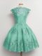 Scalloped Cap Sleeves Tulle Damas Dress Lace Lace Up