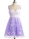 Lavender Lace Up Straps Lace Bridesmaids Dress Lace Sleeveless