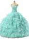 Beading and Ruffles Sweet 16 Dresses Apple Green Lace Up Sleeveless Floor Length