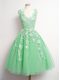 Tulle V-neck Sleeveless Lace Up Appliques Quinceanera Court Dresses in Green