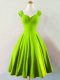 Yellow Green Sleeveless Ruching Mini Length Quinceanera Court Dresses