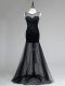 Scoop Sleeveless Tulle Prom Dresses Beading Backless