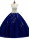 Floor Length Ball Gowns Sleeveless Royal Blue Ball Gown Prom Dress Lace Up