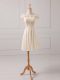 Fashion Cap Sleeves Lace and Appliques Lace Up Bridesmaid Dresses