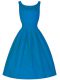 Blue Zipper Scoop Ruching Wedding Guest Dresses Taffeta Sleeveless