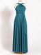 Amazing Chiffon Straps Sleeveless Backless Ruching Wedding Party Dress in Teal